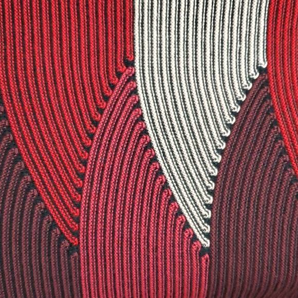 Skovhuus | Geometric Abstract Cowl Neck Black Red Pullover Tunic Sweater - Picture 8 of 11